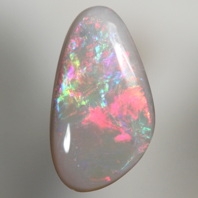 SOLID SEMI BLACK OPAL Very bright crisp fire, cherry red to turquoise green and peacock blue